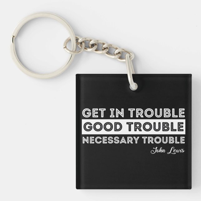 Porte-clefs John Lewis - Citation à propos des problèmes (Devant)