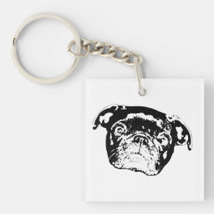 Porte-clefs Joie de poche de pug de vacances