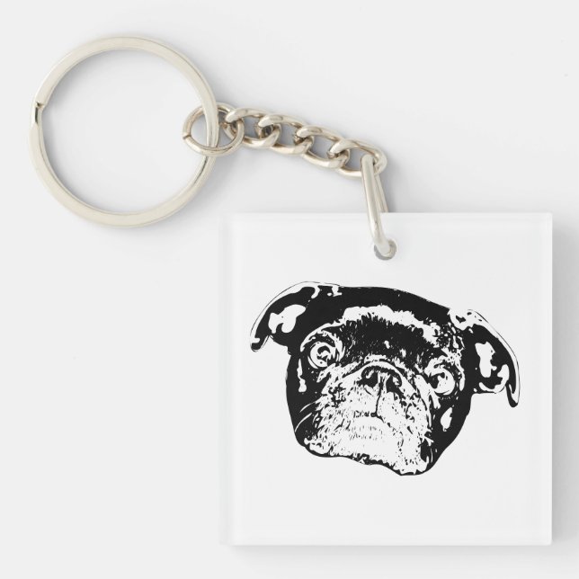 Porte-clefs Joie de poche de pug de vacances (Devant)
