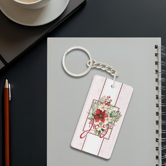 Porte-clefs Joie Écriture Botanique Noël d'Hiver