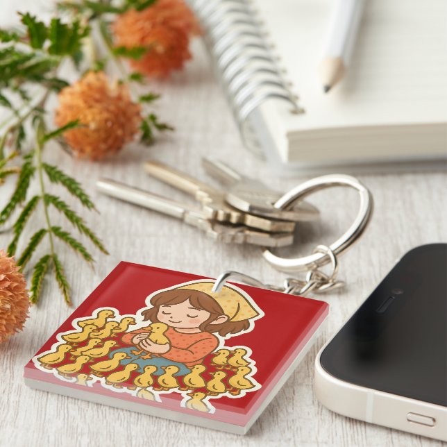 Porte-clefs Joie pure avec de petits canetons 🐥💛 (Devant Droit)