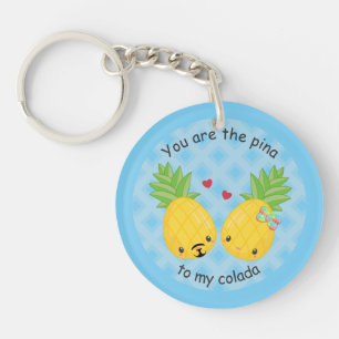 Porte-clefs Joli ananas Tropical Pina Colada Romantique