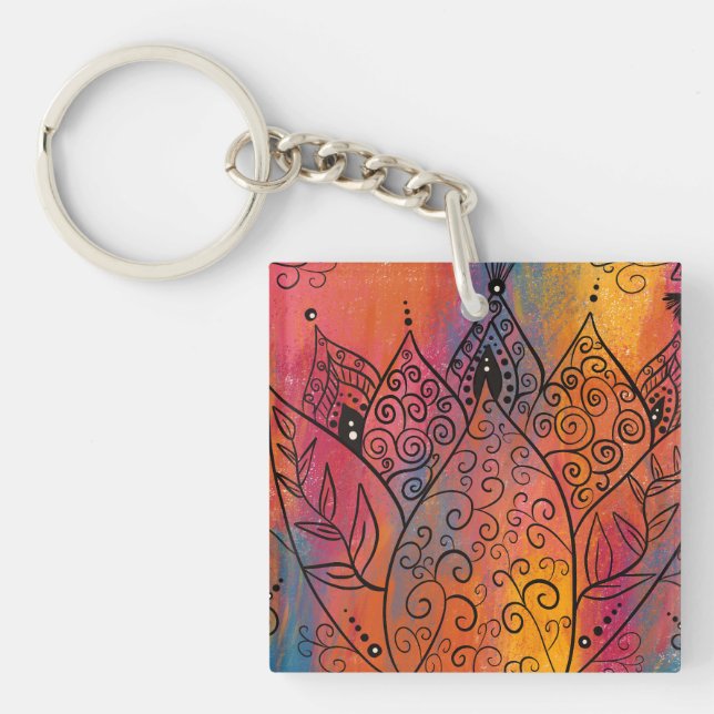 Porte-clefs Joli Art Floral (Devant)