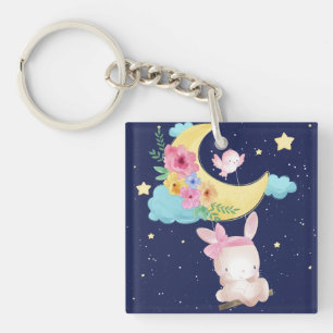 Porte-clefs Joli Bunny aquarelle