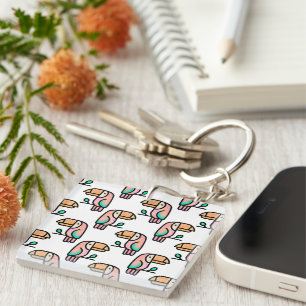 Porte-clefs joli cadeau d'animal de toucan tropical mignon pou