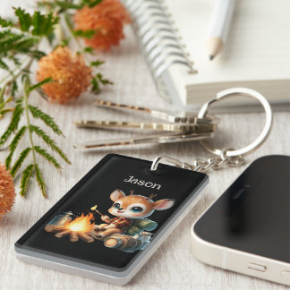 Porte-clefs Joli camping ajouter nom cerf