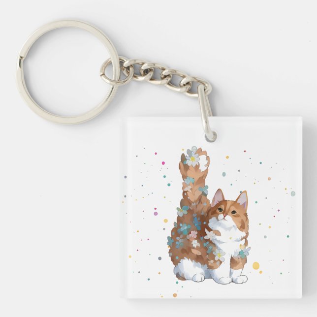 Porte-clefs Joli chat animal de compagnie  (Devant)