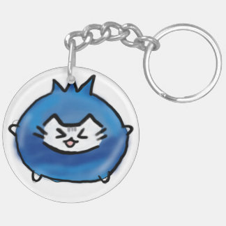 Porte-clefs Joli chat dessiné à la main avec myrtille