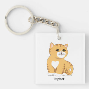 Porte-clefs Joli chat tigré orange