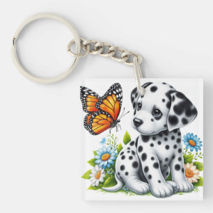 Porte-clefs Joli(e) ami(e) dalmate/papillon