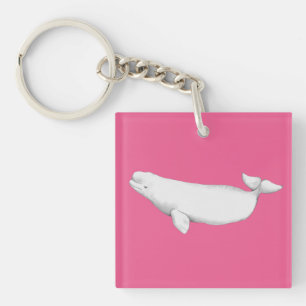 Porte-clefs Joli Elégant livre de baleines Beluga Illustration