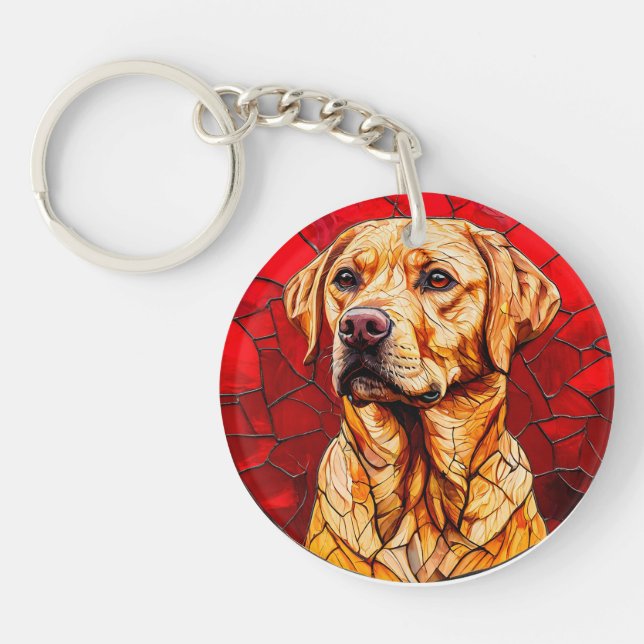 Porte-clefs Joli et drôle labrador (Devant)