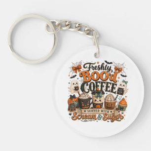 Porte-clefs Joli Fantôme Ensorcelant Amateur de Café Halloween