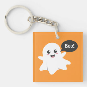 Porte-clefs Joli fantôme qui fait Boo, Joyeux Halloween