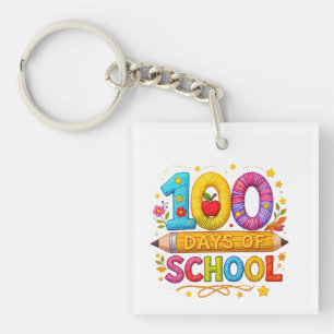 Porte-clefs Joli Fil 100 Jours d'École T-Shirt pour Filles Ens
