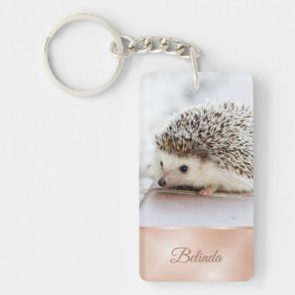 Porte-clefs Joli Hérisson Rose or Monogramme