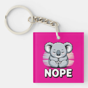 Porte-clefs Joli koala endormi “Non” Dessin animé drôle