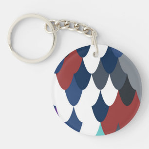 Porte-clefs Joli motif de croûte de poisson coloré