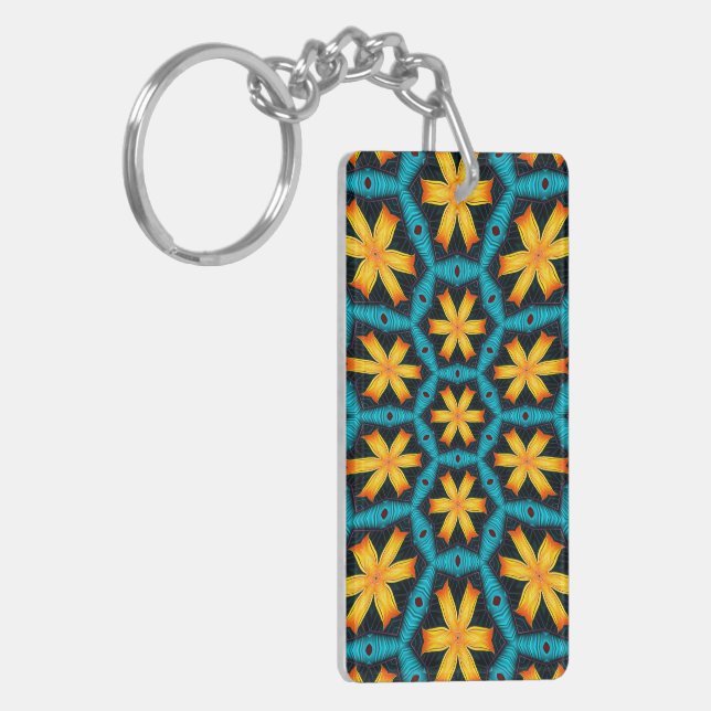 Porte-clefs Joli Motif de fleurs Abstraites (Devant gauche)