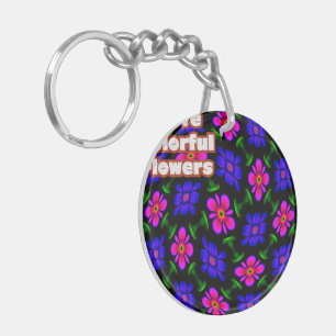 Porte-clefs Joli Motif de fleurs roses