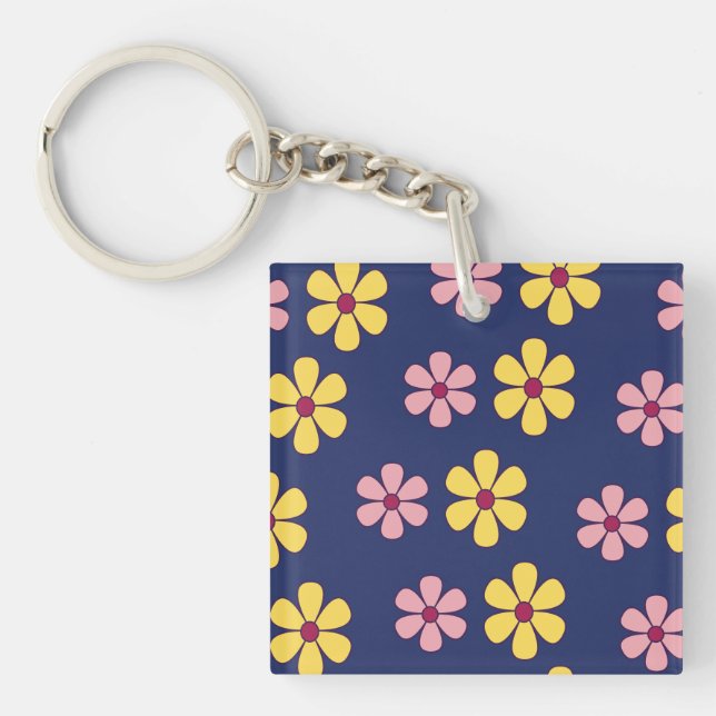 Porte-clefs Joli motif de grande fleur (Devant)
