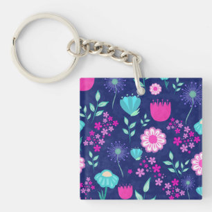 Porte-clefs Joli motif floral de fond
