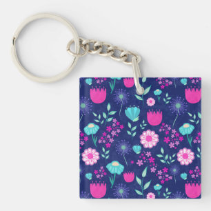 Porte-clefs Joli motif floral de fond