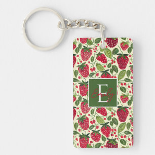 Porte-clefs Joli motif personnalisé de fraise