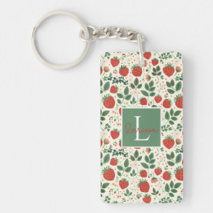 Porte-clefs Joli motif personnalisé de fraise