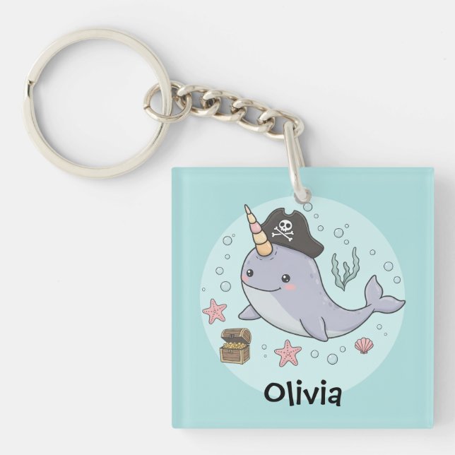 Porte-clefs Joli narval pirate (Devant)