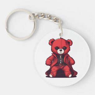 Porte-clefs Joli ours en peluche rouge garçon