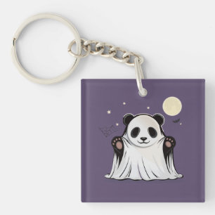 Porte-clefs Joli panda fantôme sous la lune