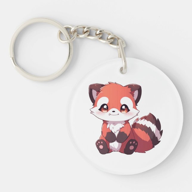 Porte-clefs  joli panda roux (Devant)