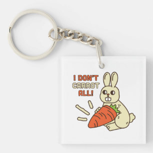 Porte-clefs Joli Petit Lapin Tenant Sa Carotte