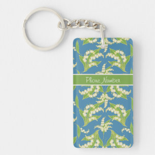 Porte-clefs Joli Porte - clé : Lys de la Vallée, Bleu