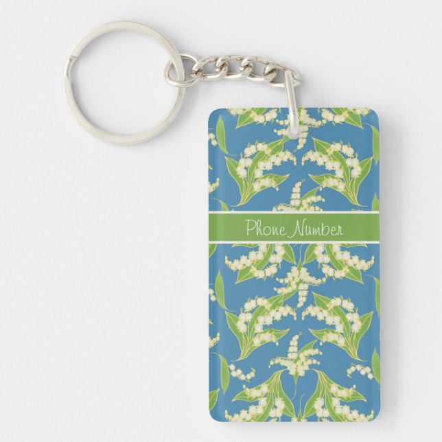 Porte-clefs Joli Porte - clé : Lys de la Vallée, Bleu (Devant)