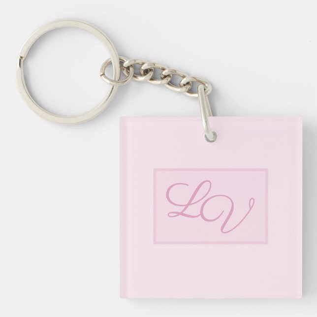 Porte-clefs Joli rose et blanc doux (Devant)