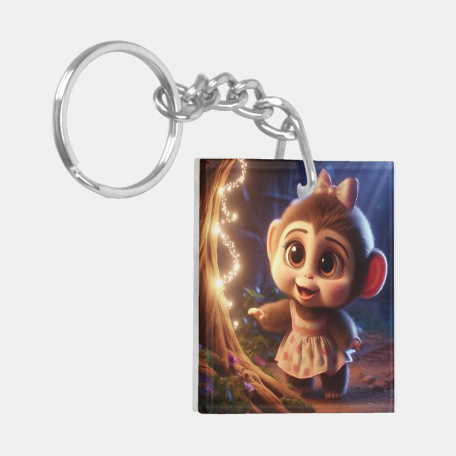 Porte-clefs Joli singe en robe (Devant gauche)