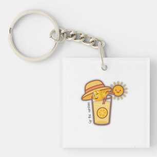 Porte-clefs Joli T-shirt à la citronnelle d'été - Casquette en
