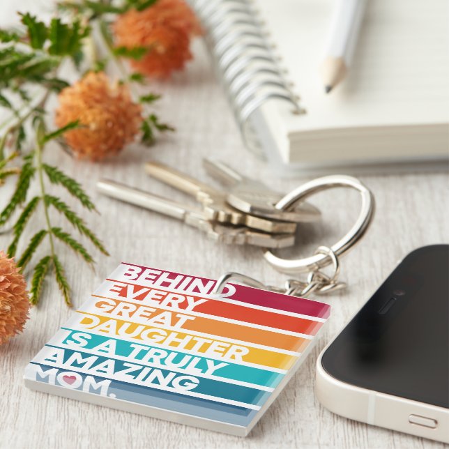 Porte-clefs Joli texte d'expression de design pour la fête des (Devant Droit)
