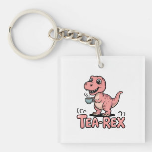 Porte-clefs Joli Thé-Rex Dinosaure Rose – Le Thé Arrive !