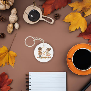 Porte-clefs Jolie Automne Enfants Jouer