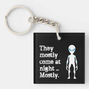 Porte-clefs Jolie citation alien blanche noire