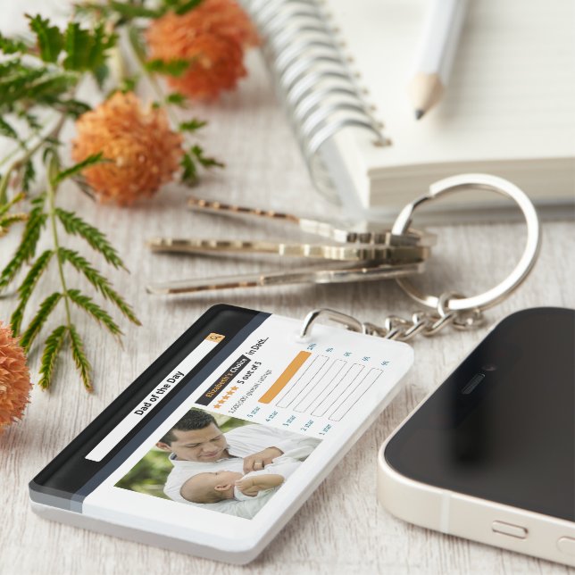 Porte-clefs Jolie Fête des pères drôle meilleur papa (Devant droit)