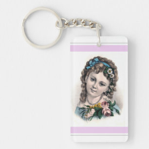 Porte-clefs Jolie fille victorienne Vintage