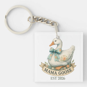 Porte-clefs Jolie Maman Oie Ferme Animalière Maman Oie Vintage