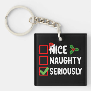 Porte-clefs Jolie méchant sérieusement Père Noël liste de Noël