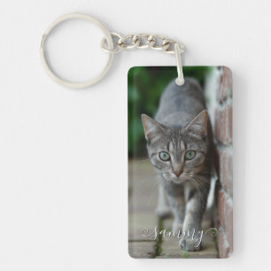 Porte-clefs Jolie photo verticale de chat aux noms bouclés
