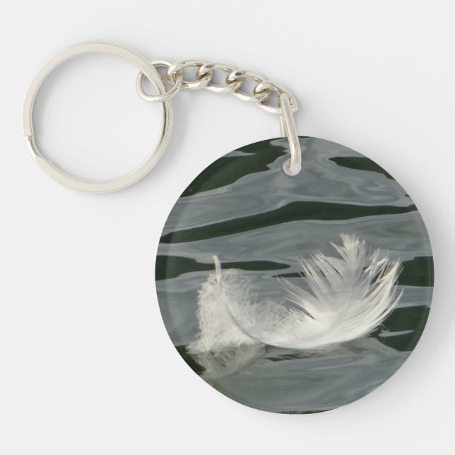 Porte-clefs Jolie plume blanche (Devant)