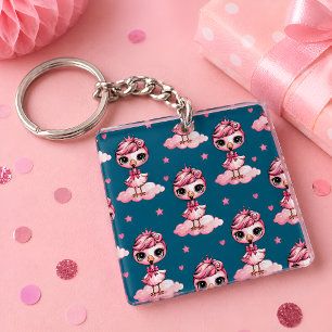Porte-clefs Jolie Princesse Flamant Rose